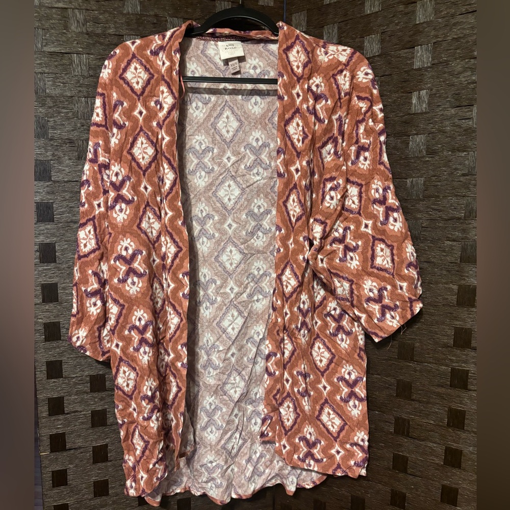 Knox Rose Kimono Cardigan Open Front Top Tunic High & Low Jacket small/x small